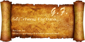 Görheny Fortuna névjegykártya